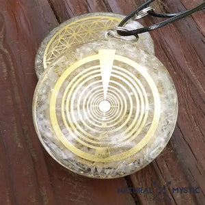 Collier Pendentif Fleur de Vie Orgone | Scalaire Sélénite pendentif orgonite