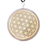 Collier Pendentif Fleur de Vie Orgone | Scalaire Sélénite pendentif orgonite