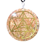 Collier Pendentif Orgone MERKABA Pierre de Soleil pendentif orgonite