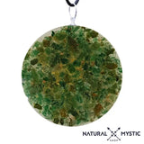 pendentif médaillon orgonite métatron en mica vert