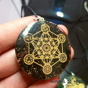 Collier Pendentif Orgonite MÉTATRON Tourmaline Noire pendentif orgonite