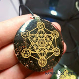 Collier Pendentif Orgonite MÉTATRON Tourmaline Noire pendentif orgonite