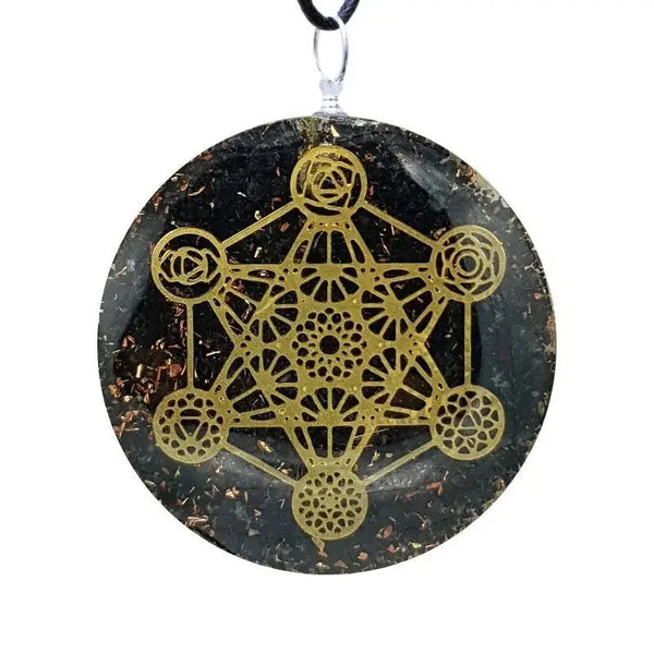 collier pendentif orgonite de protection en tourmaline noire 