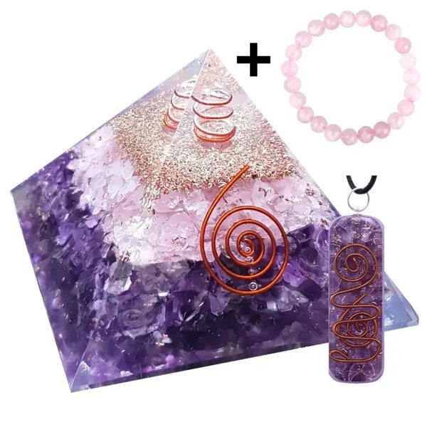 PACK APAISEMENT ORGONE QUARTZ ROSE ET AMÉTHYSTE pack orgonite