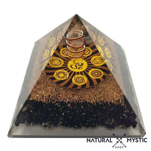 Pyramide Orgonite PROTECTION Cristal de Roche Tourmaline Noire orgonite